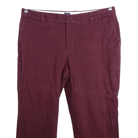 Gap Stretch Straight Chino Cropped Pants Women Size 14 Burgundy Red Pockets - Picture 2 of 15